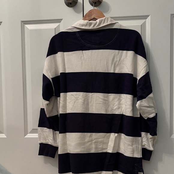 Aerie Navy and White Striped Sweatshirt - Picture 3 of 4